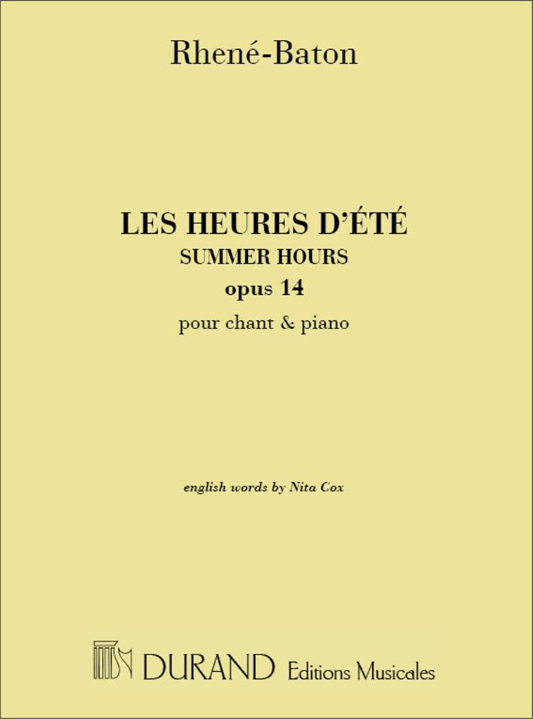 Heures D'Ete Op 14 Cht-Piano